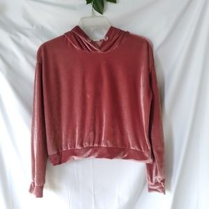 Darling Blue Goodies Womens Size M Rose Velour Cropped Y2k